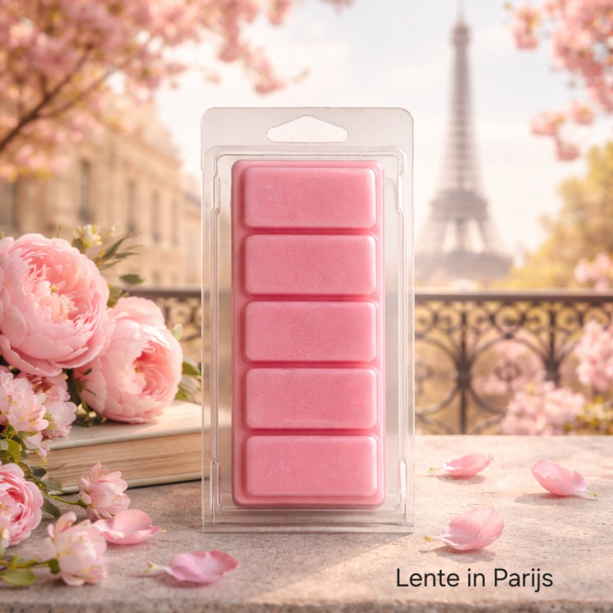 Waxmelts Lente in Parijs - Snapbar - 55 gram - Sojawas - Handmade - Dierproefvrij - Vegan - Huisparfum - Voor in geurbrander - Waxbrander - Geur in huis - Wax melt - Geurkaars - Parfum