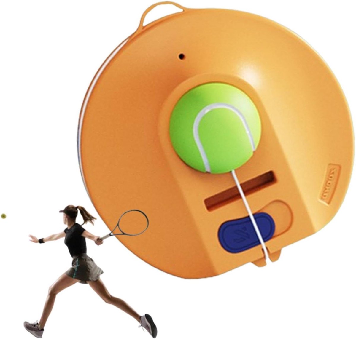 Tennis Rebound Trainer - Oefenapparaat Tennis - Tennisvaardigheden Verbeteren - Zelf Terugkaatsende Bal - Basis 22cm Diameter - Oranje