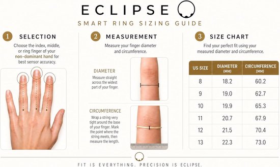 Slimme Ring - Gezondheidsring Fitness - Welzijn Monitoren - Geen Abonnement - 10 Dagen Batterij - Zwart — afbeelding 3