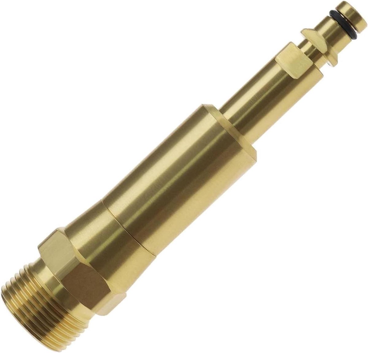 Hogedrukreiniger Adapter - Slang Connector - Schoonmaak Werkzaamheden - Messing Materiaal - 108 mm - Zilverkleurig
