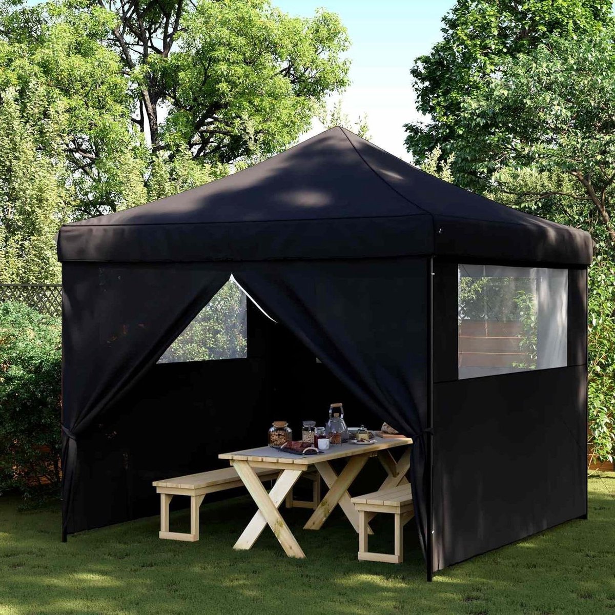 Partytent - Feest tent - Feestelijke Bijeenkomsten - Pop-up Systeem - 292x292x315 cm - Zwart