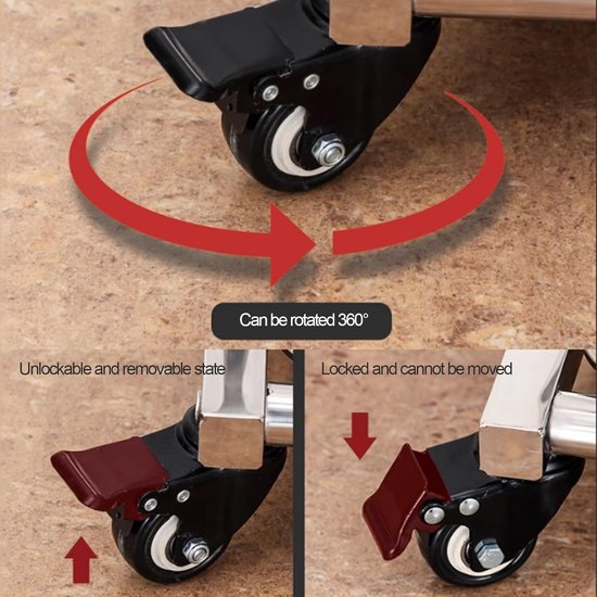 Mobiele Bezeme Wagen - Schoonmaakkar - Schoonmaak Organiseren - Met Drip Tray - 66 x 42 x 105 cm - Zilver — afbeelding 5