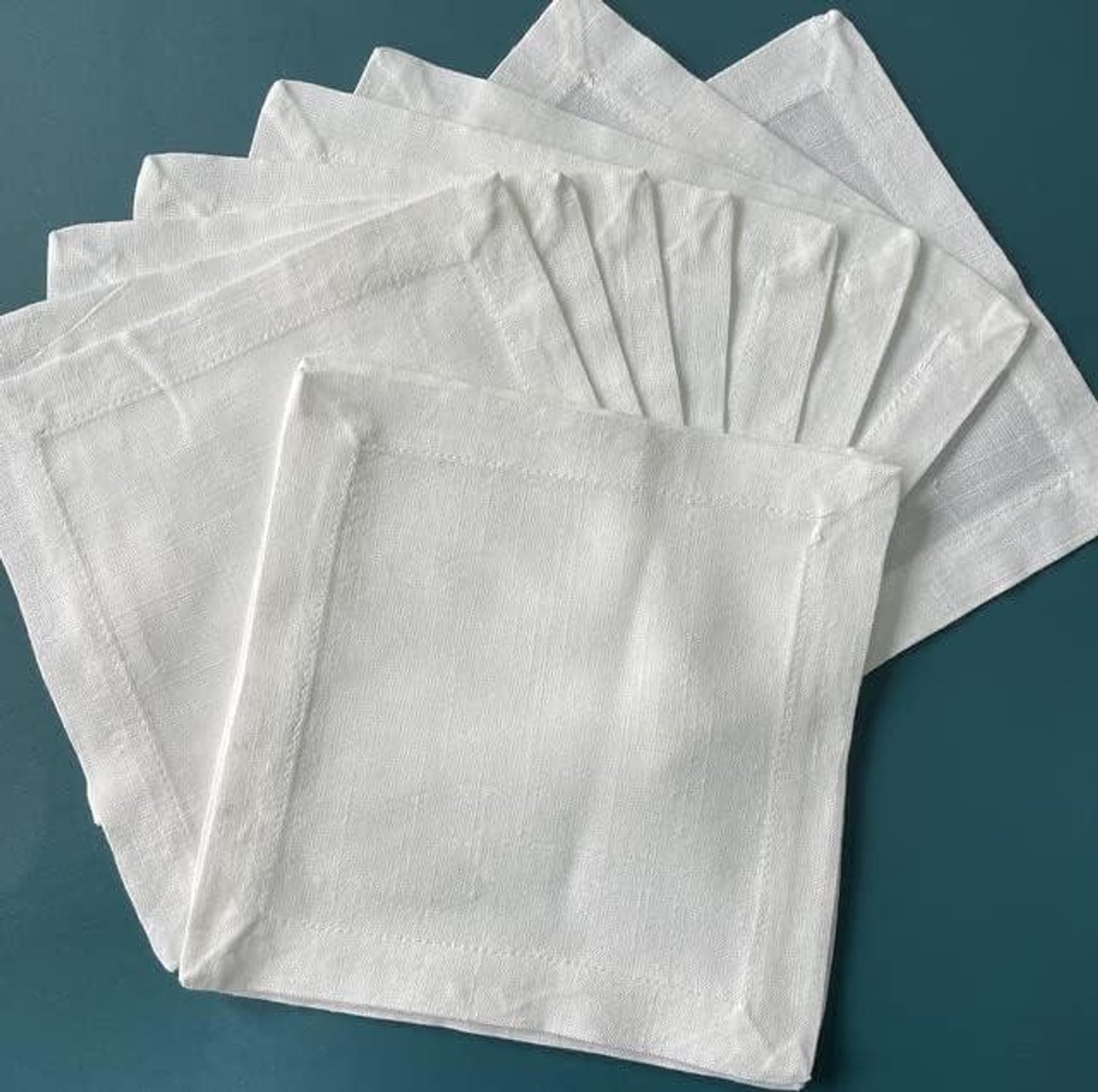 Stoffen Servetten - Diner Servetten - Tafel Dekken - Zacht Absorberend - 12 Stuks - Wit