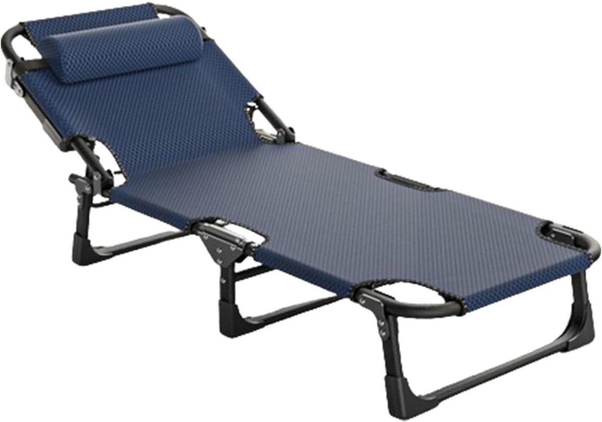Klapbed Volwassenen - Kampeerbed Ligbed - Buiten Ontspannen - 5 Posities Verstelbaar - 193x68x30cm - Grijs