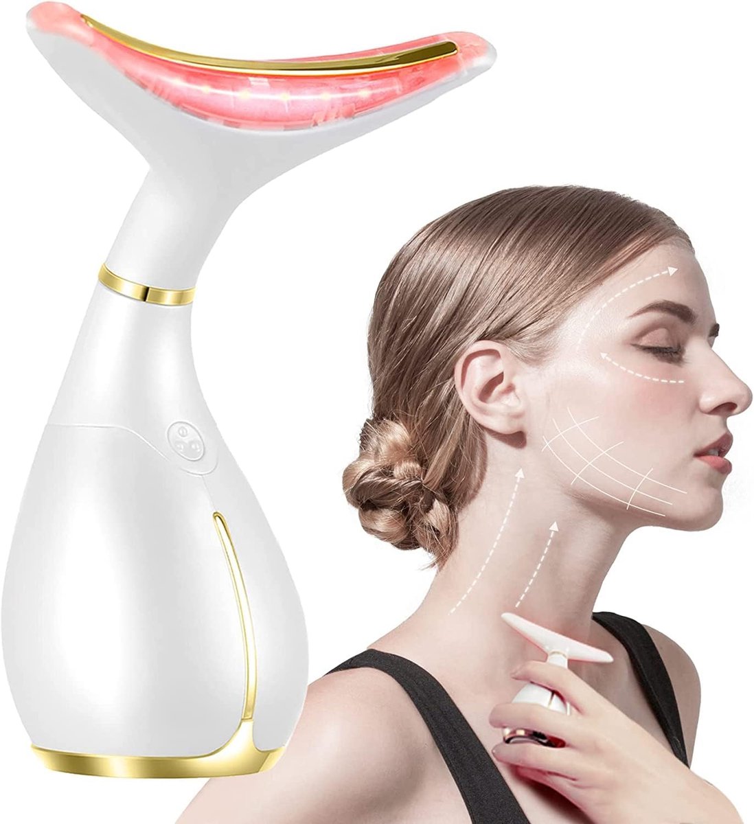 Elektrisch Gezichtsmassageapparaat Draagbaar - Huidverstrakking en Anti-Aging Massager voor Gezicht en Hals met Warmte en 3 Massagemodi