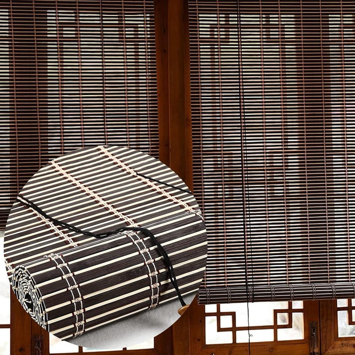Bamboe Rolgordijn - Natuurlijk Zonnescherm - Privacy Creëren - Lichtfilterend Materiaal -