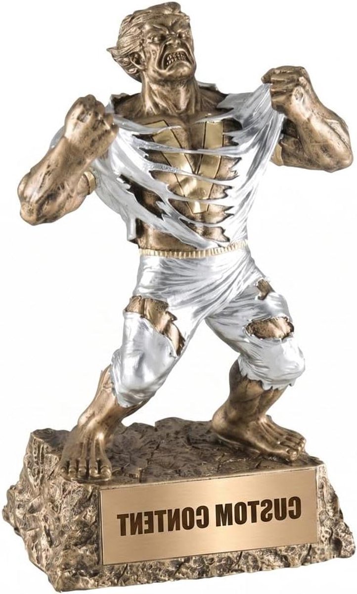 Resin Trofee - Overwinningsbeker Prijzen - Wedstrijden Belonen - Gepersonaliseerde Gravure - 17 cm Hoog - Goudkleurig