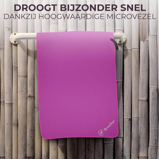 Microvezel Handdoek - Reishanddoek Sportdoek - Snel Drogen Reizen - CO2 Neutraal Transport - 60 x 40 cm - Roze — afbeelding 3