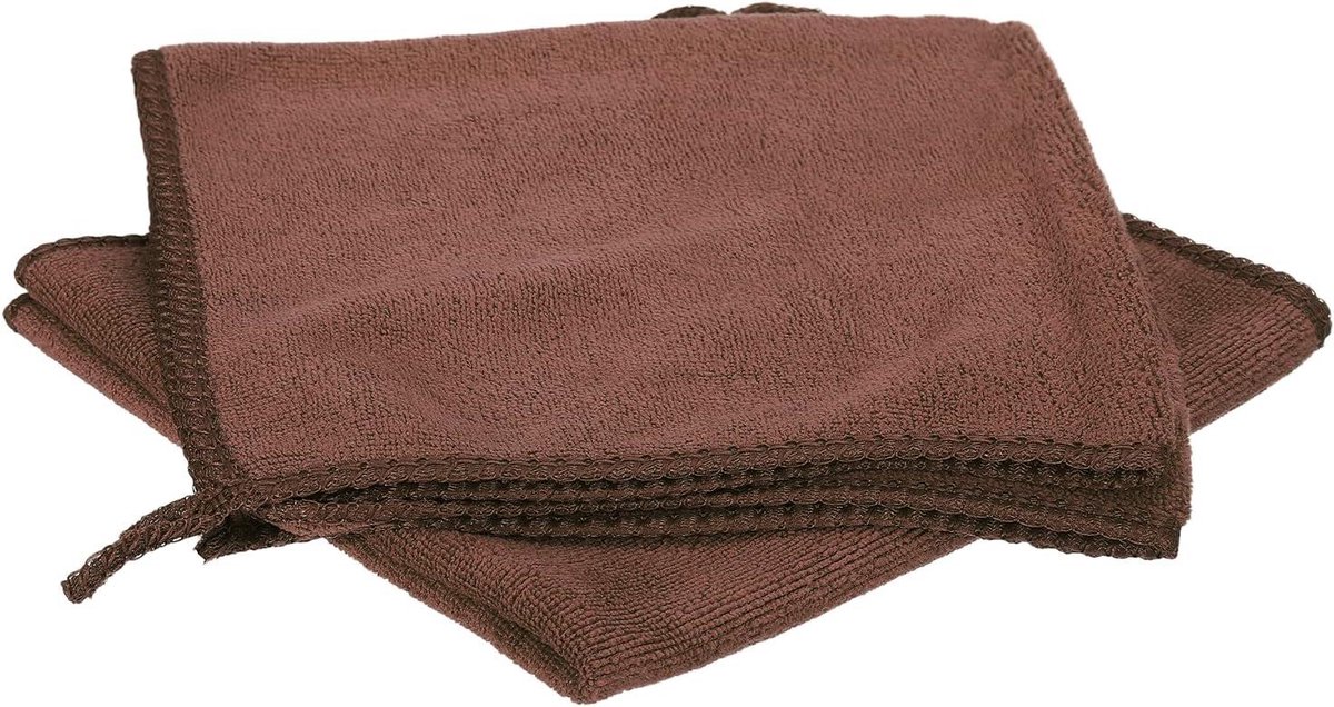 Microvezeldoeken - Reinigingsdoeken - Huis en auto - Sterk absorberend - 40 x 30 cm - Bruin