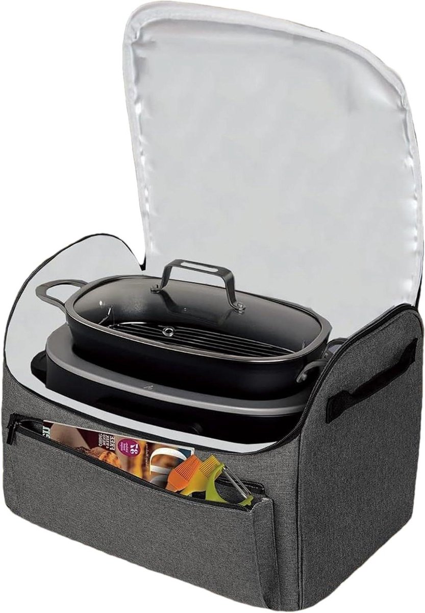 Slow Cooker Tassen - Draagbare Voering - Picknicks Organiseren - Waterdicht Reinigbaar - 47x32x336cm - Grijs