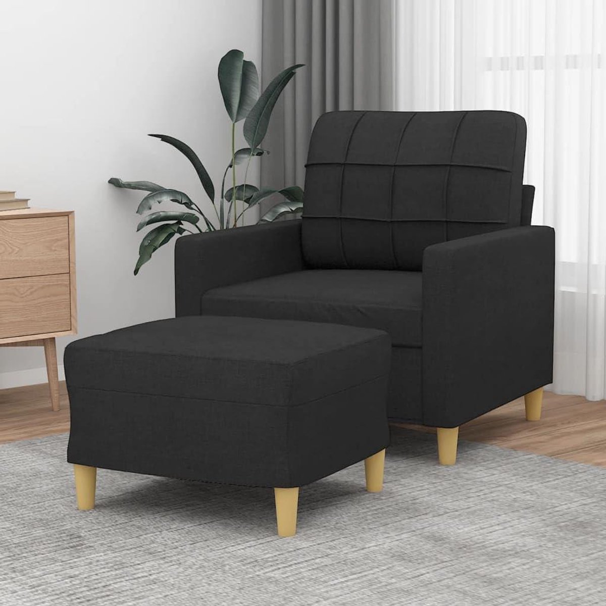 Comfortabele stoel - Relaxfauteuil met kruk - Ontspannen in huis - Dikke zachte bekleding