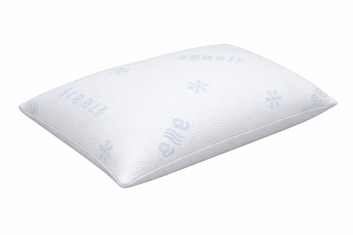 Vitality Pur Cooling Pillow Freeze – Verkoelend Hoofdkussen – Ademend & Ergonomisch – Temperatuurregulerend Kussen voor Zij, Rug- en Buikslapers - 60x70cm Wit / Blauw