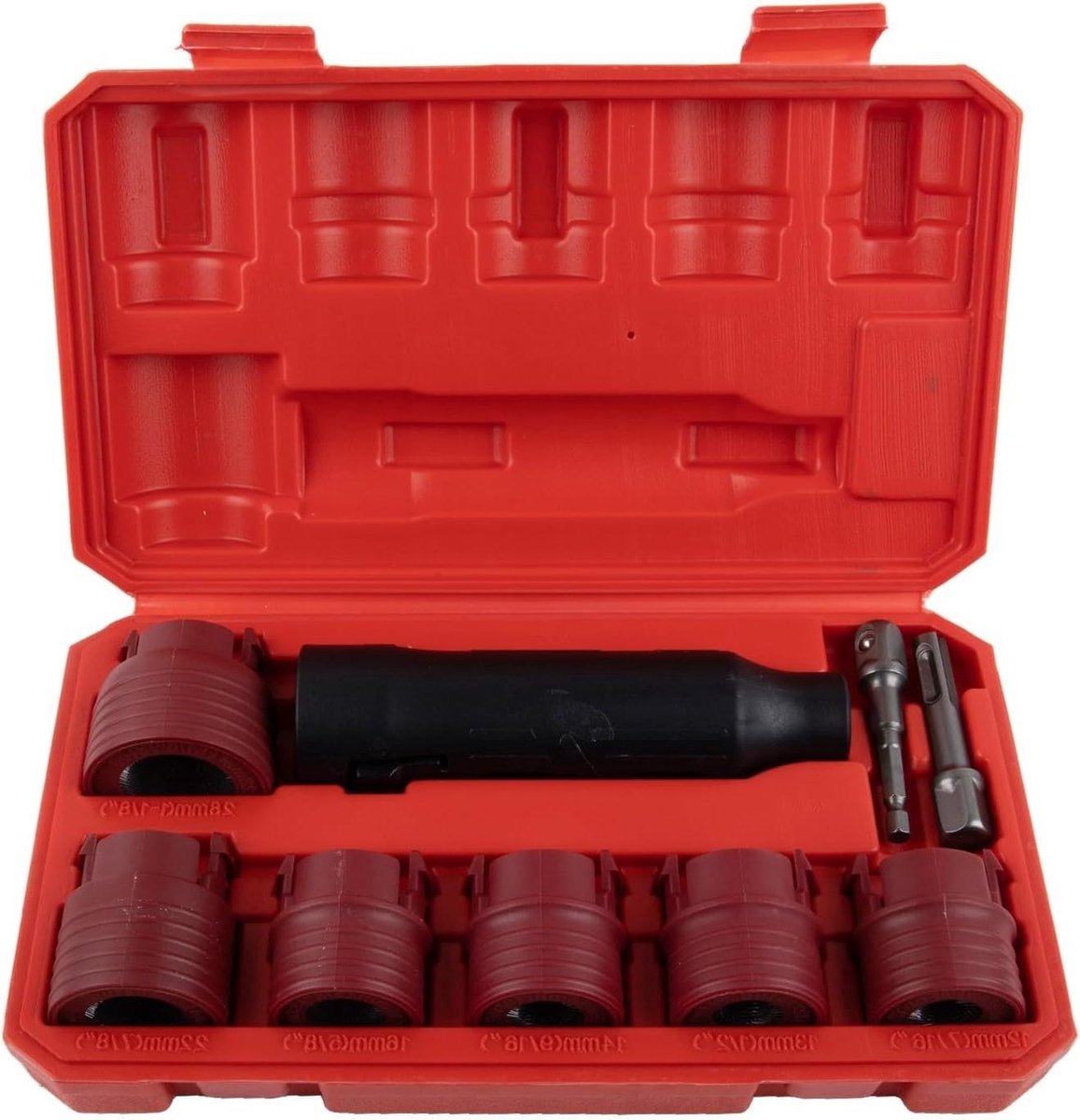 Wielbout Borstel Set - Stud Cleaner - Roest Verwijderen - Snap-In Ontwerp - 9 Stuks - Rood