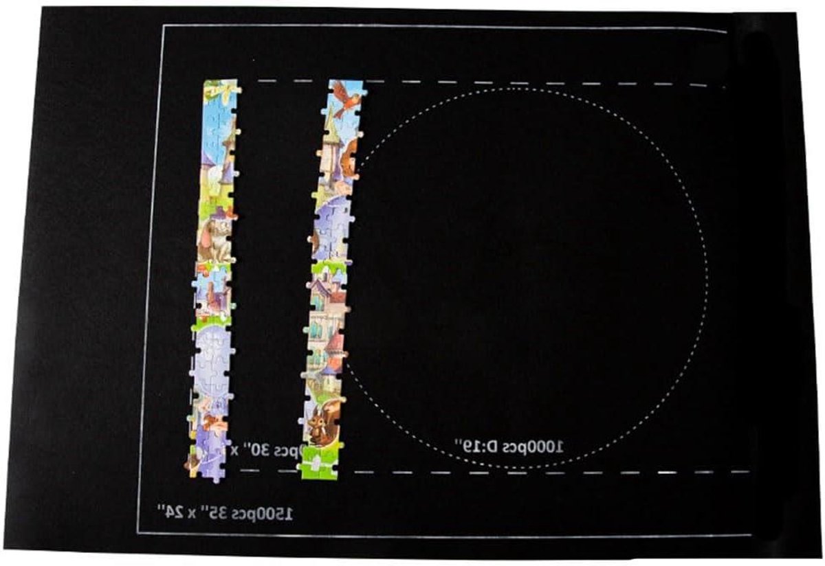 Puzzelmat - Opbergmat Vilt - Puzzels Opbergen - Compact Opvouwbaar - Tot 3000 Stukjes - Zwart