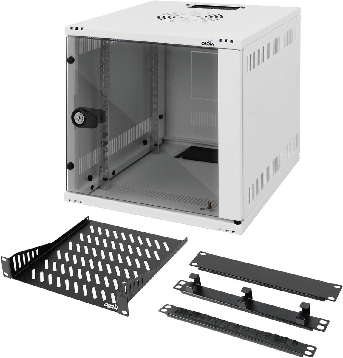 Netwerkkast Wandmontage - Serverkast Rack - Apparaten Organiseren - Robuuste Staalconstructie - 6U 33cm Diep - Wit
