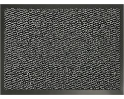 MONT KIARA Wasbare deurmat, vuilvanger, duurzame antislip binnenmat, perfecte stofabsorberende mat voor thuis, keuken en kantoor, 40 x 60 cm, grijs/zwart