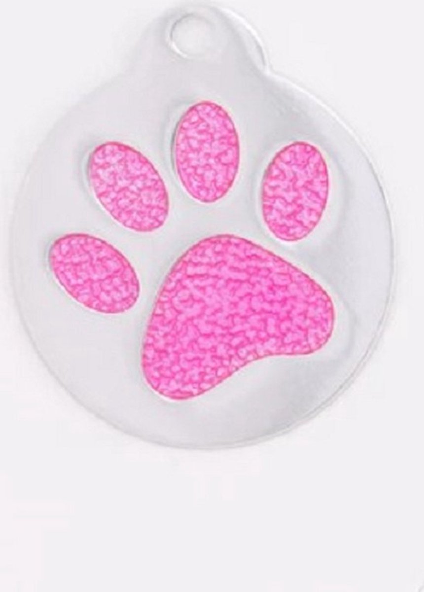Hondenpenning Enamel groot roze
