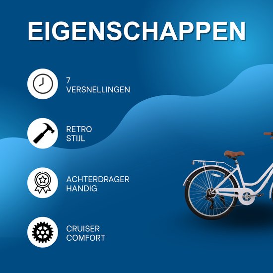 Strandcruiser - Voor heren en dames - 7 versnellingen, achterdrager - 66 cm wielen, paars, volwassen stadsfiets — afbeelding 2
