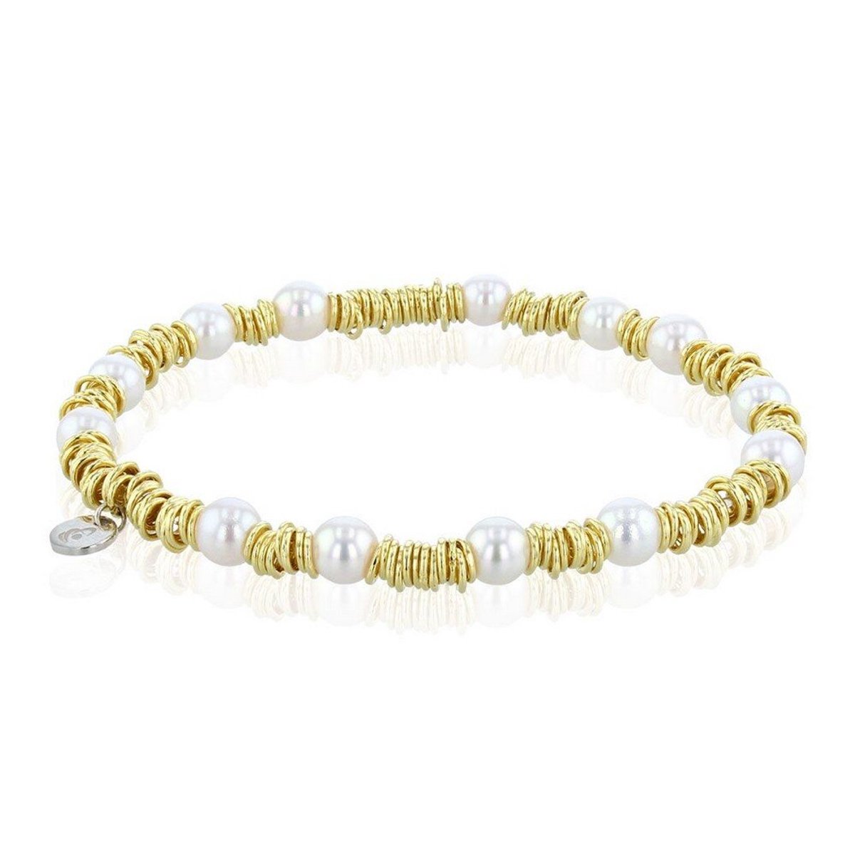 Luna-Pearls - 104.0614 - Armband - 750/-Geel goud met Zoetwater gekweekte parel