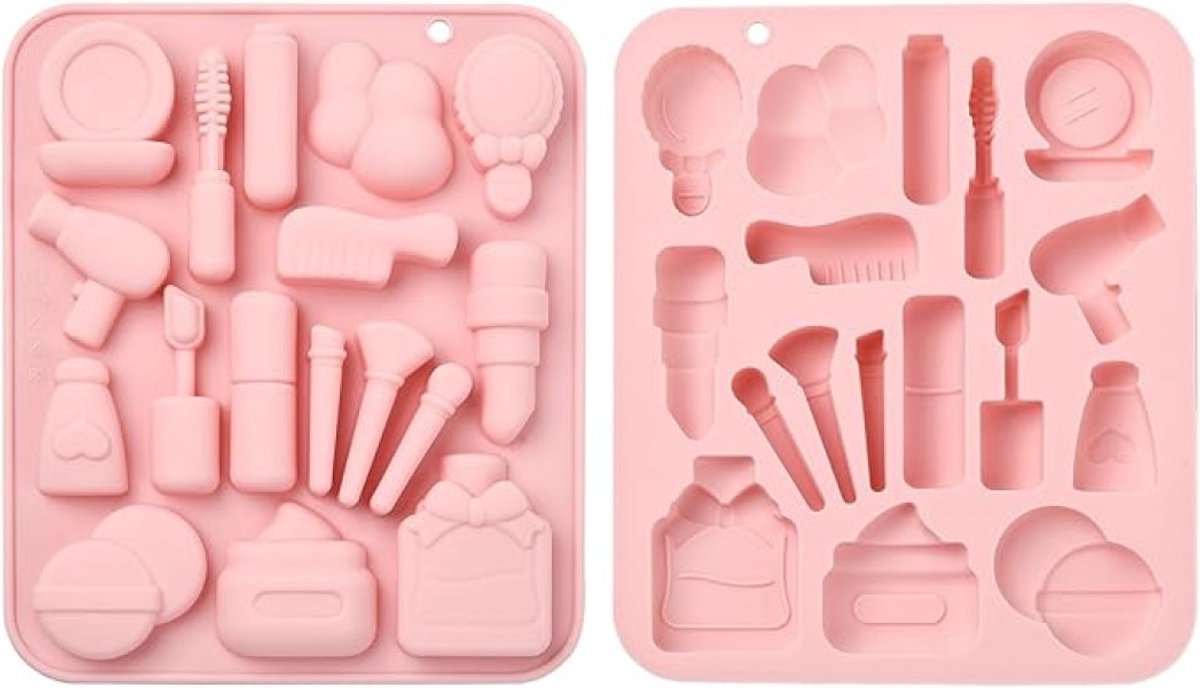 Siliconen bakvorm set voor make-up thema, 2 stuks