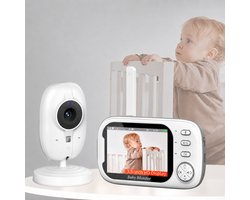 GoGoldPro Babyfoon met Camera - 3.5 Inch Baby Monitor - Nachtvisie - Tweeweg Audio & Draadloze Verbinding - 8 Slaapliedjes - Oplaadbare batterij