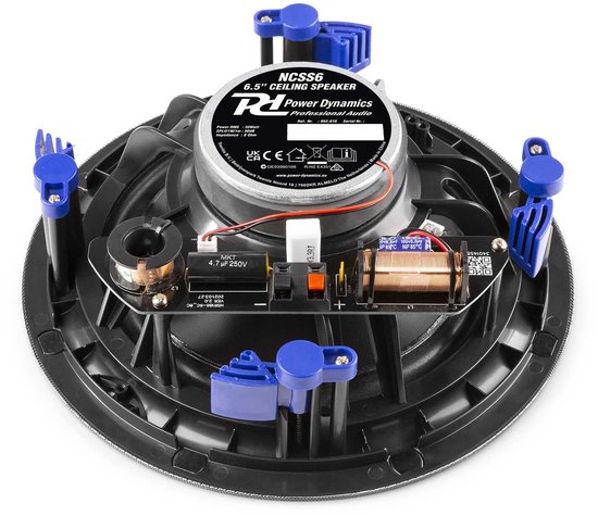 Power Dynamics Powerline B50W inbouw versterker met 2 plafondspeakers - 6.5 inch - 2x 25W - Wit van Power Dynamics — afbeelding 3