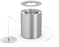 höfats SPIN classic Bio-Burner met Eco-Ring en Blusdeksel 1200 vervangt de gele brandstofbus, maakt het gebruik van höfats vloeibare bio-ethanol mogelijk, zorgt voor een langere brandduur en een helderdere vlam