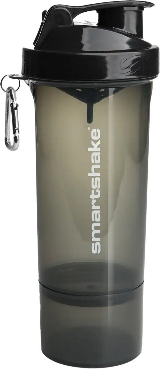 SmartShake Slim 500ml - 1 stuk - Black Gunsmoke