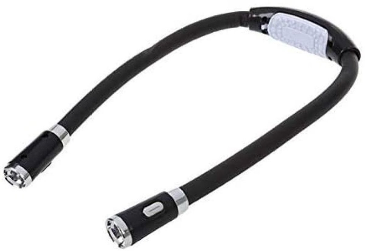 TOVBMUP Neklamp - Nekleeslamp - Neklampje voor haakwerk - Verstelbare LED-nekbandleeslamp - Draagbare geweven nachtlamp - Boeklamp - Leeslamp - Boeklampje – Leeslampje voor boek - Draagbaar - Zwart