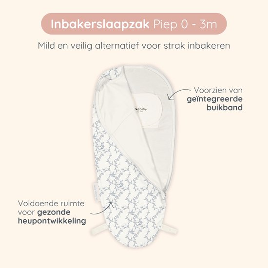 Puckababy Piep Inbakerslaapzakje baby (0-3m) - Swallows - Katoen TOG 0.5 van Puckababy — afbeelding 2