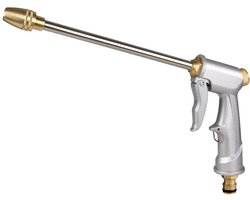 Waterpistool-drukspuit- Upgrade Lange Gietlans - Heavy Duty Hogedruk Tuinspuit van Metaal - Verstelbare Spuitkop - Tuinspuitpistool voor Auto wassen, Planten water geven, Terrasreiniging en Huisdieren - 3/4 Inch Universele Aansluiting