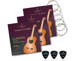 3 Setjes - Klassieke akoestische gitaar snaren - 3 Plectrums - Spaanse gitaar - CS-01A