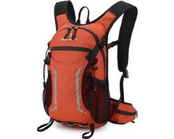 CarryQuest® - 25L Outdoor Klimtas - Waterdichte Nylon Hiking Rugzak met Drinksysteem, Rugventilatie, Front-/Toploader, Zachte Rug & Meerdere Vakken - 16x23x40 cm - Oranje