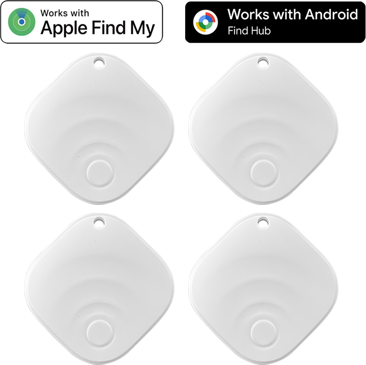 RAYOFI Bluetooth Tracker & KeyFinder - Werkt met Apple Find My & Android Find My Device - Tracker Apple iPhone & Android-Wit