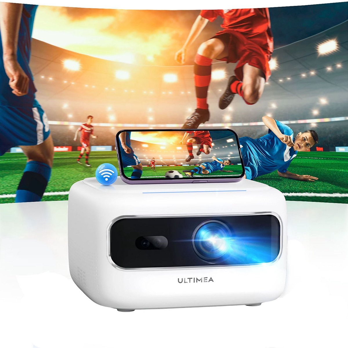 ULTIMEA Beamer 1080P-decoderprojector met Elektrische Focus, 300 ANSI lumen Home Theater Projector