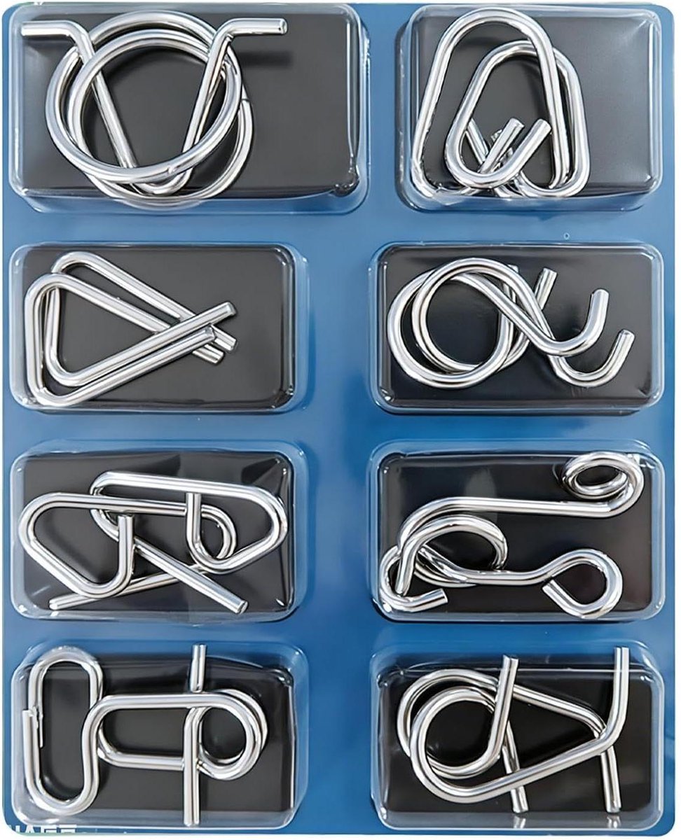 Metalen Puzzels - Ringbreinbrekers - Cognitieve Groei - Verbeeldingversterker - 142 x 18 cm - Metaal