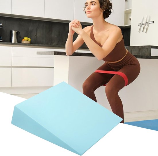 Squat Wedge - Yoga Foam - Spierversterking - Antislip Ontwerp - 32.5 x 30 x 9 cm - Blauw — afbeelding 5