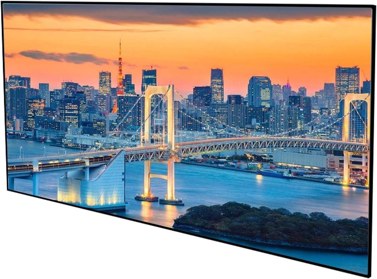 Projectiescherm Vast Frame - Beamer Scherm - Home Cinema Ervaring - 4K Ultra HD Kwaliteit - Tot 92 inch - Grijs