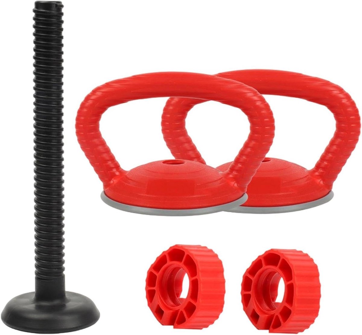 Kettlebell handvat - Halter accessoire - Kracht training - Antislip textuur - 26 cm - Rood