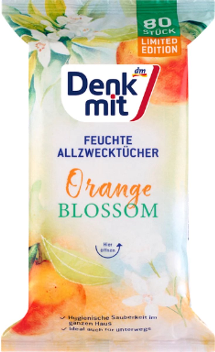 Denkmit Allesreiniger Schoonmaakdoekjes - Orange Blossom - 80 stuks | Schoonmaakdoekjes Limited Edition 2026 | Hygiënische Frisheid