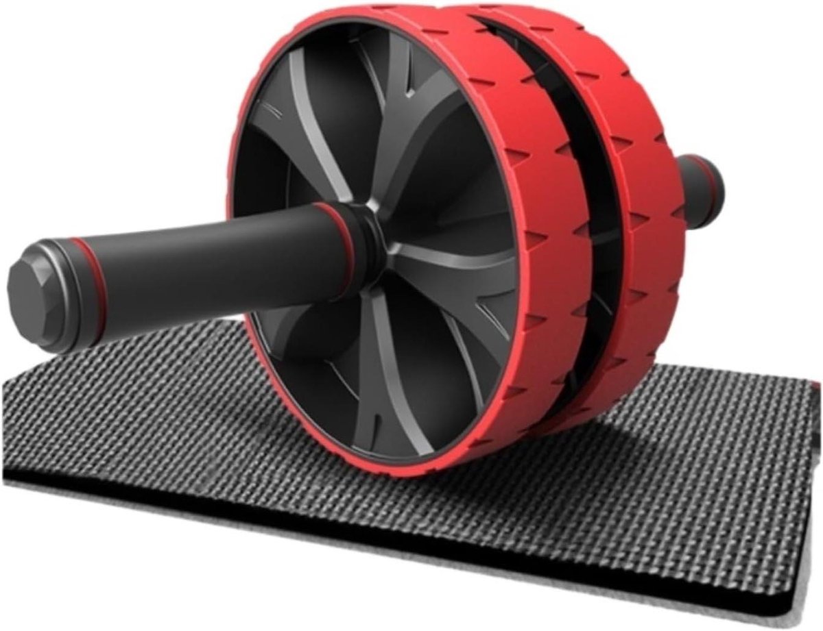 Buikwiel - Ab Roller - Buikspieren Trainen - Stevige Stalen Kern - 35x21cm - Rosso