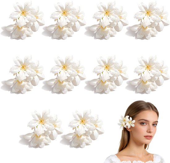 10-pack Kunstlelies — Kunstbloemen, Zijden Bloemen, Realistische Drielobbige 'Dewdrop'-Lelies — Ideaal voor bruiloften — Realistische leliebloemkoppen — Perfect voor haaraccessoires, wandguirlandes, feesten en diverse decoratieve toepassingen