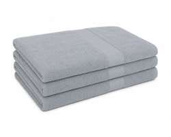 3x Luxe Badlakens 70x140 cm grijs – 500gsm - Zacht & Sneldrogend – Set van 3 Handdoeken
