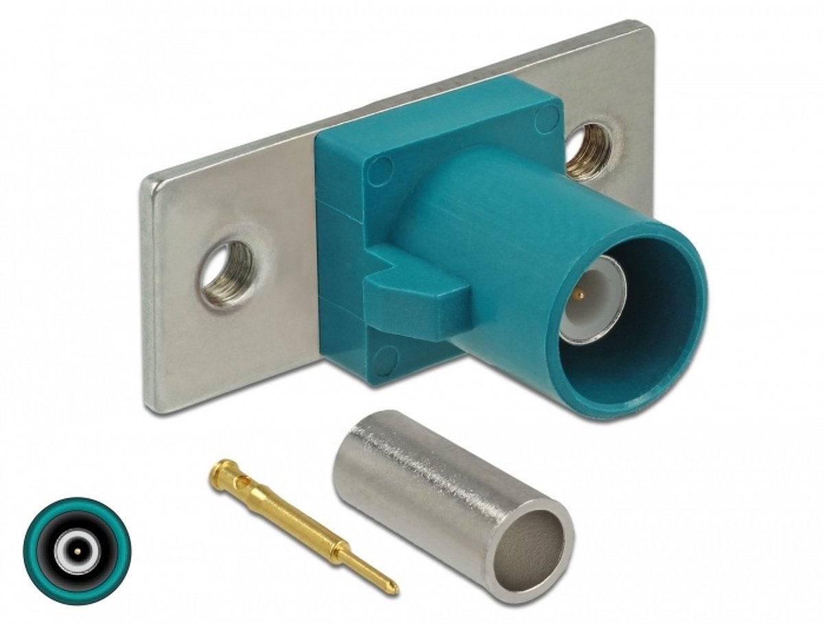 Fakra z plug spring pin voor krimpen van 2 voorgesmolten gaten
