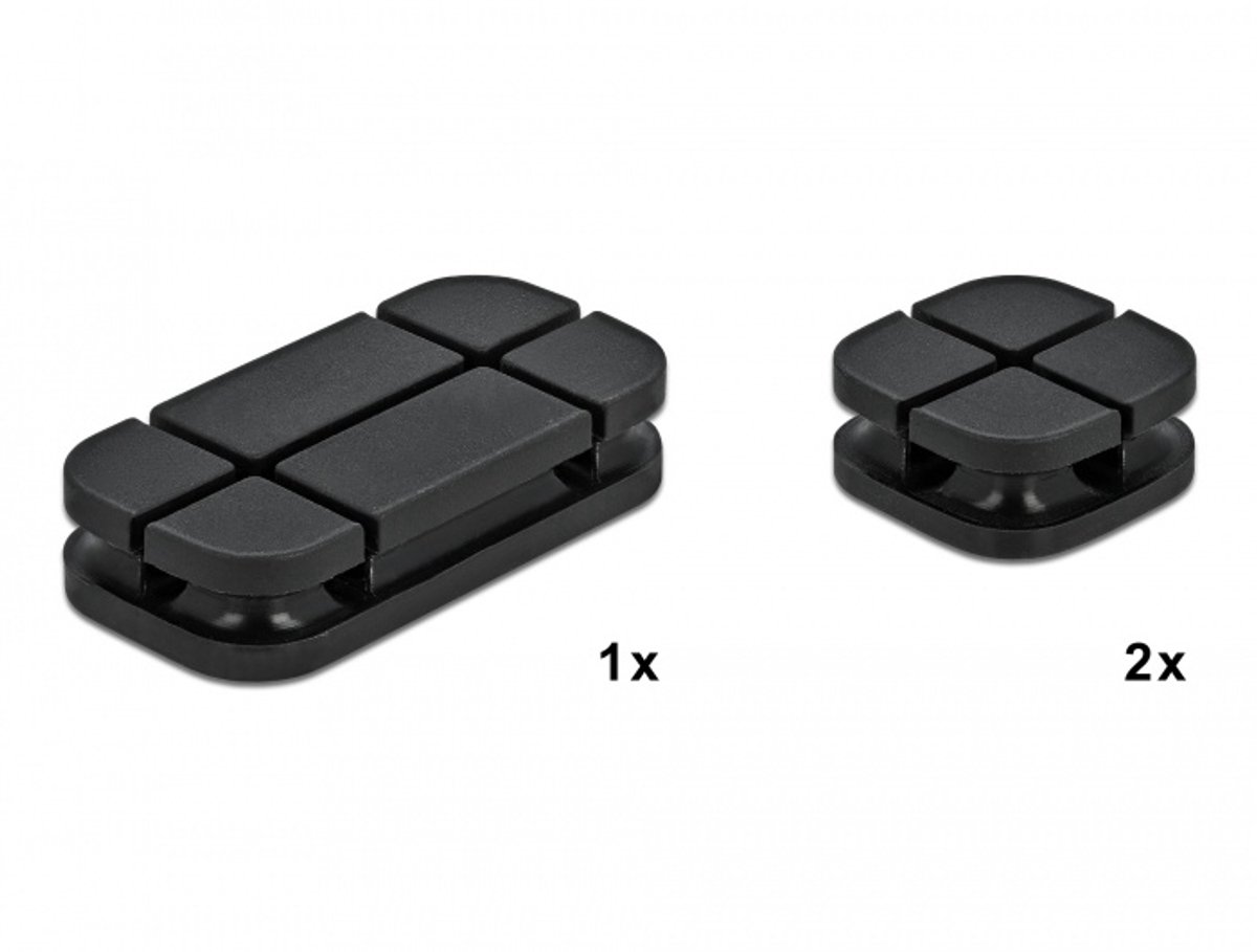 Kabelhouder combo set 3 stuks zwart