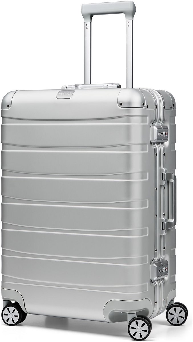 Redolz Pro Aluminium 4 wielen Trolley M 66 cm - Harde bagage - TSA slot - silver