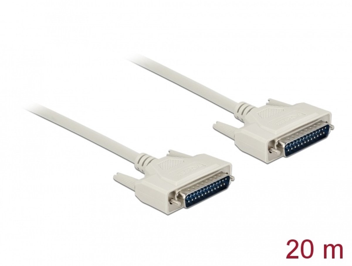 Seriële kabel D-sub 25 mannelijk tot man 20 m