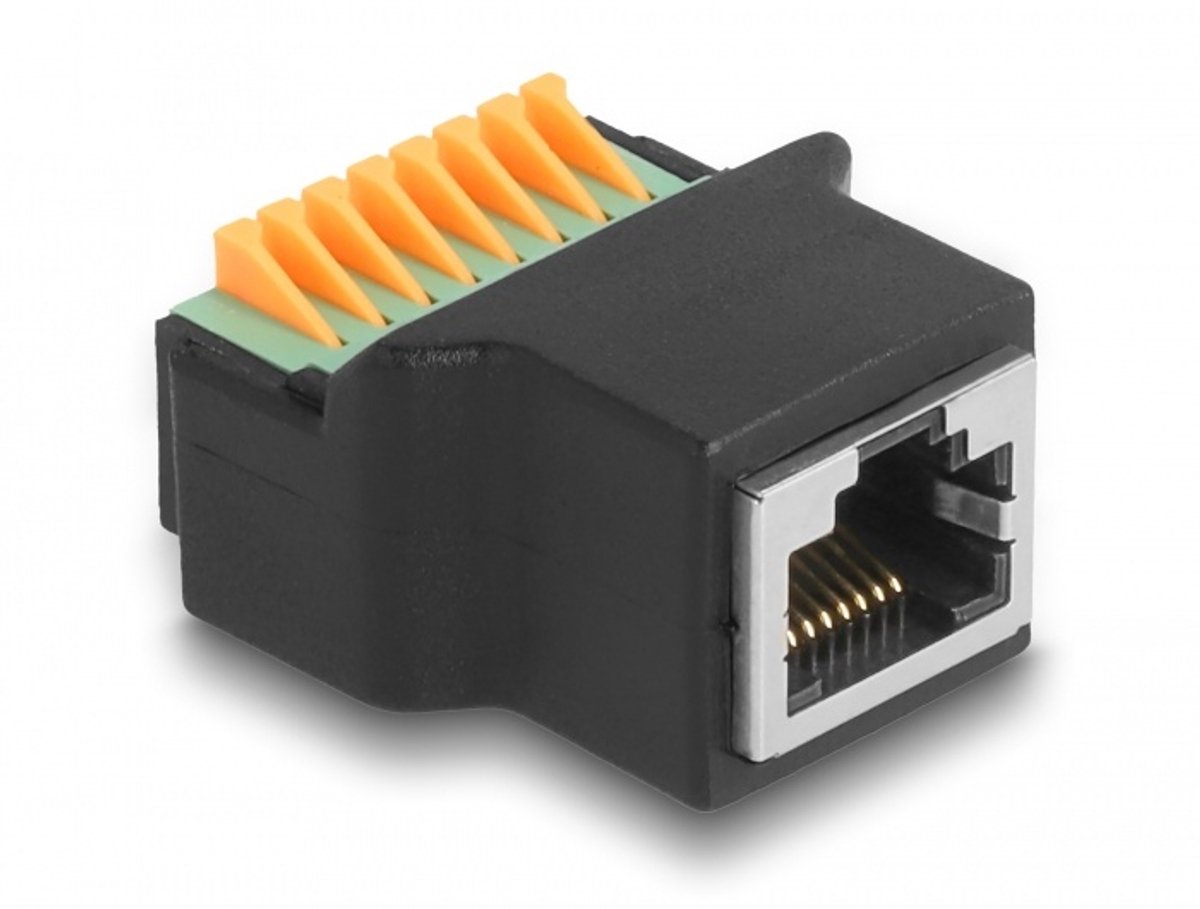 RJ45 Vrouw naar terminalblok met drukknopadapter