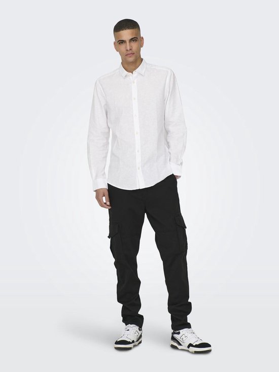 ONLY & SONS - ONSCAIDEN LIFE LS SOLID LINEN BLEND NOOS Heren Overhemd