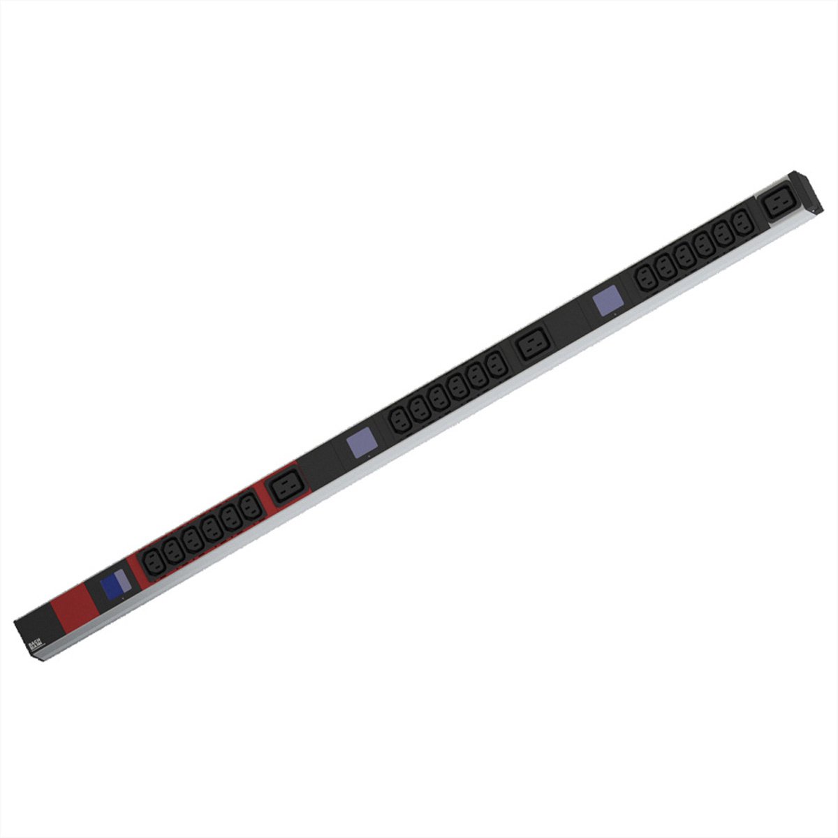 BACHMANN BN0500 19 PDU 1HE 18xC13 3xC19, vermogensmeting, aansluiting CEE 3x16A, rood